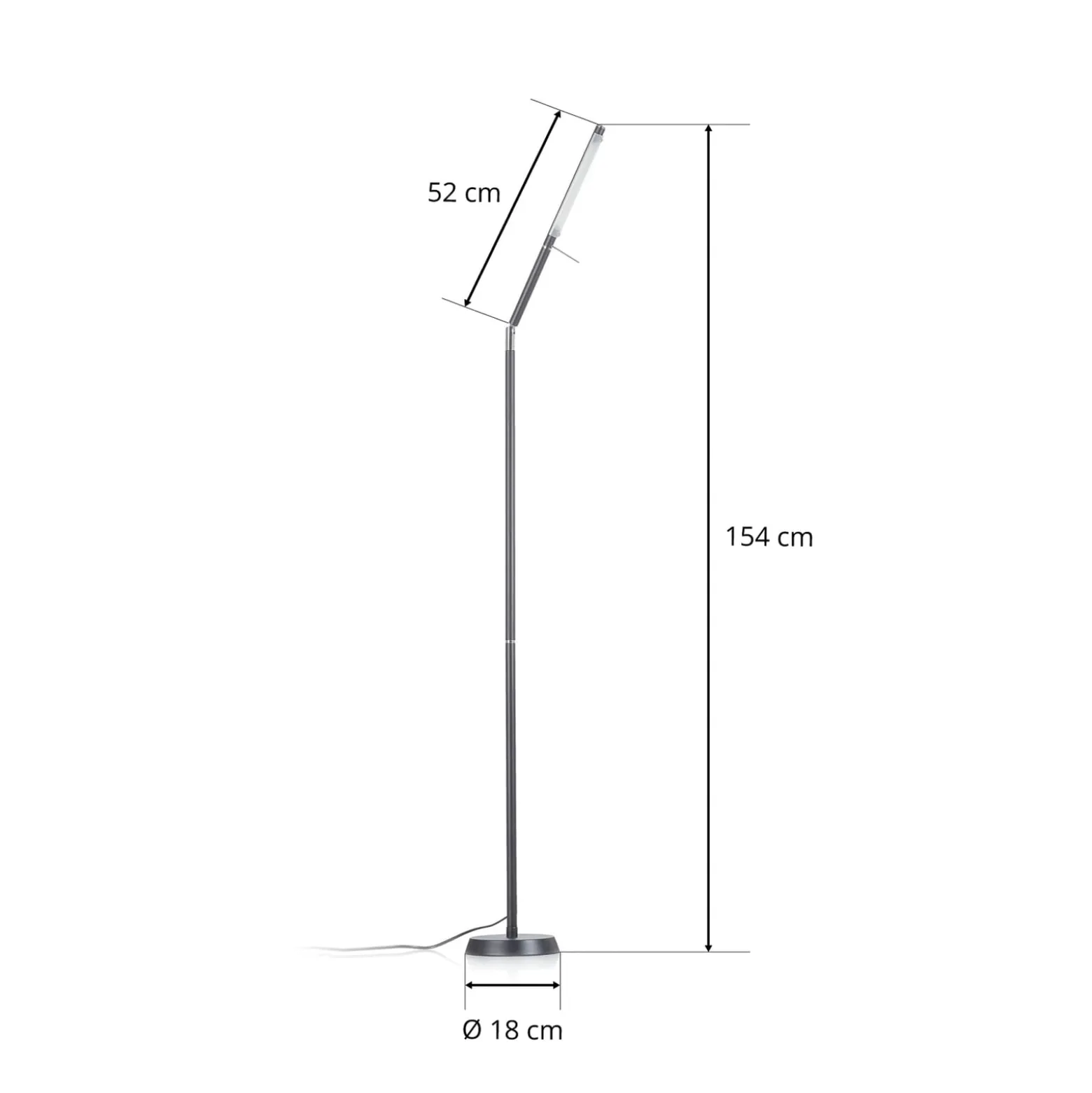 LED-lattiavalaisin Filigran, musta, himmennettävä, säädettävä