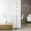 LED-lattiavalaisin Lea, korkeus 157,5 cm, kromi, 3-valo, metallia