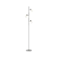 LED-lattiavalaisin Lea, korkeus 157,5 cm, kromi, 3-valo, metallia