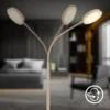 LED-lattiavalaisin Megg, beige, metalli, 3 000 K, kosketusdimmeri