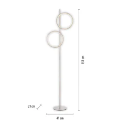 LED-lattiavalaisin Mini-Ritus, hopea, rauta, 2 rengasta