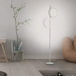 LED-lattiavalaisin Mini-Ritus, hopea, rauta, 2 rengasta