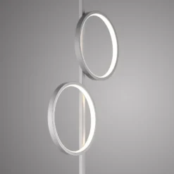 LED-lattiavalaisin Mini-Ritus, hopea, rauta, 2 rengasta