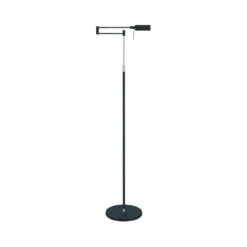 LED-lattiavalaisin New Bari, musta, korkeus 139 cm, metallia, himmennin