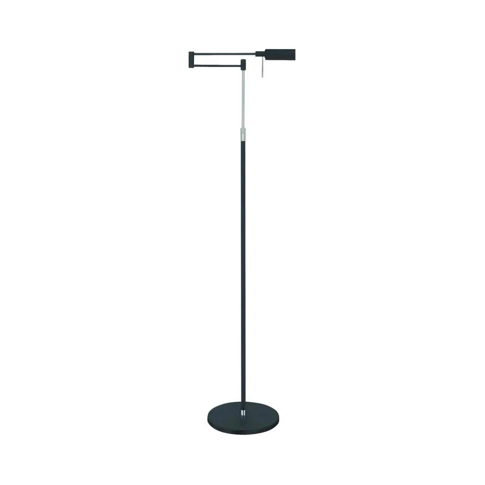 LED-lattiavalaisin New Bari, musta, korkeus 139 cm, metallia, himmennin