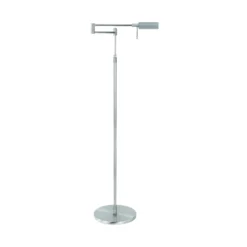 LED-lattiavalaisin New Bari, nikkeli, korkeus 139 cm, metalli, himmennin