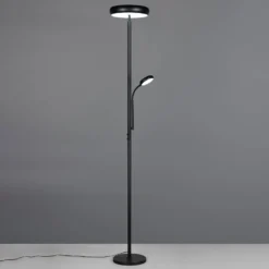 LED-lattiavalaisin Palermo, musta matta, kaukosäädin, muisti