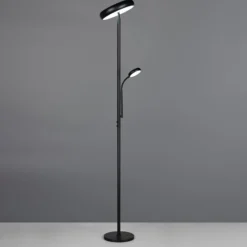 LED-lattiavalaisin Palermo, musta matta, kaukosäädin, muisti