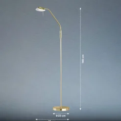 LED-lattiavalaisin Pool, messinginvärinen, korkeus 160 cm, metalli, CCT