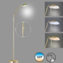 LED-lattiavalaisin Pool, messinginvärinen, korkeus 160 cm, metalli, CCT