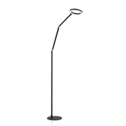 LED-lattiavalaisin Ringo, musta, metalli, säädettävä, himmennettävä