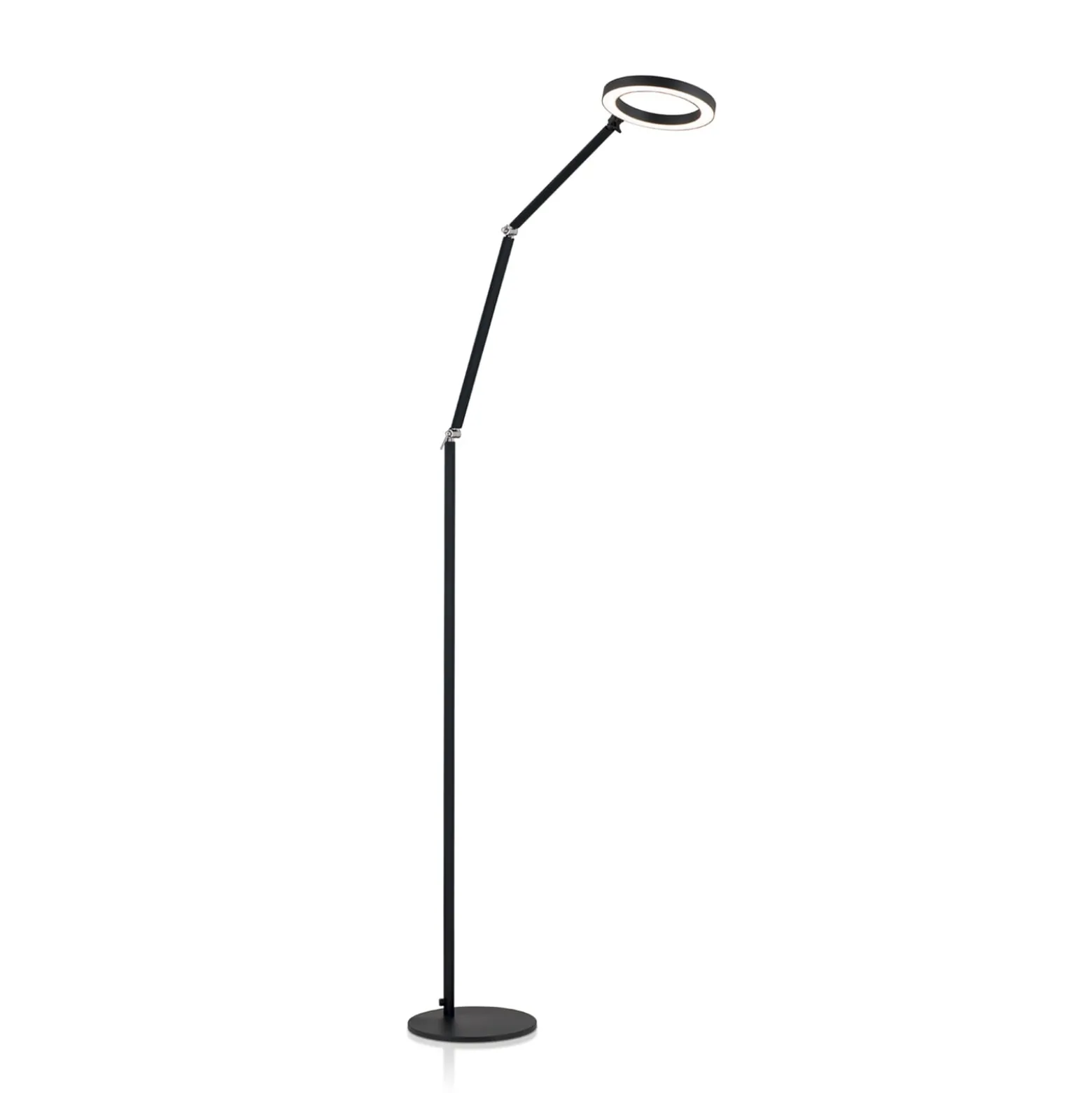 LED-lattiavalaisin Ringo, musta, metalli, säädettävä, himmennettävä