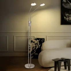 LED-lattiavalaisin Silvio, 2-lamppuinen, nikkeli, CCT, himmennettävä
