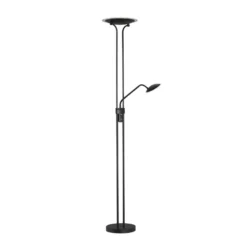 LED-lattiavalaisin Tallri, musta, 180 cm, 2-valo, metalli, CCT