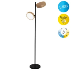 LED-lattiavalaisin Tessa musta/beige 165 cm Touchdim CCT 2-valo.