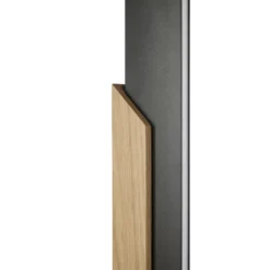 LED-lattiavalo Arcus, musta/ruskea, korkeus 126 cm, metalli/puu