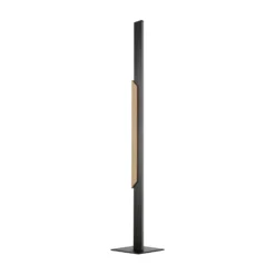 LED-lattiavalo Arcus, musta/ruskea, korkeus 126 cm, metalli/puu