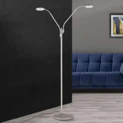 LED-lattiavalo Cobra kaksilamppuinen, mattanikkeli