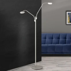 LED-lattiavalo Cobra kaksilamppuinen, mattanikkeli