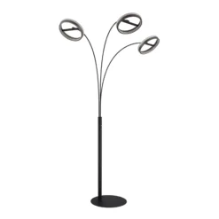 LED-lattiavalo Della, korkeus 190 cm, musta/tummanharmaa, 3-lamppuinen.