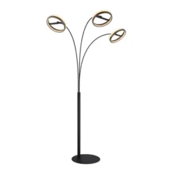 LED-lattiavalo Della, korkeus 190 cm, musta/tummanharmaa, 3-lamppuinen.