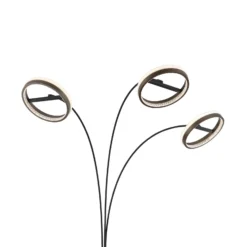 LED-lattiavalo Della, korkeus 190 cm, musta/tummanharmaa, 3-lamppuinen.