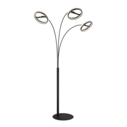 LED-lattiavalo Della, korkeus 190 cm, musta/tummanharmaa, 3-lamppuinen.