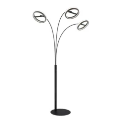 LED-lattiavalo Della, korkeus 190 cm, musta/tummanharmaa, 3-lamppuinen.