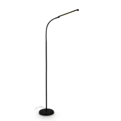 LED-lattiavalo Mura, musta, korkeus 170 cm, metalli, kosketusohjain