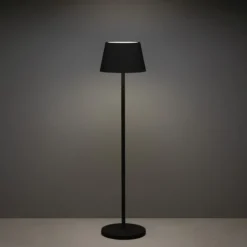 LED-lattiavalo Pomezia ulkokäyttöön, USB, musta