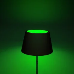 LED-lattiavalo Pomezia ulkokäyttöön, USB, musta