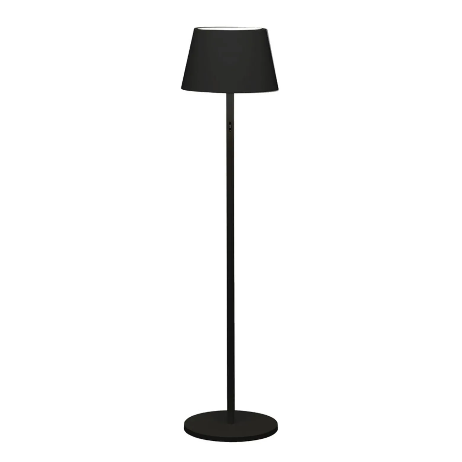 LED-lattiavalo Pomezia ulkokäyttöön, USB, musta