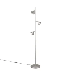 LED-lattiavalo Romeo, korkeus 150 cm, nikkelivärinen metalli, 3-lamppuinen.