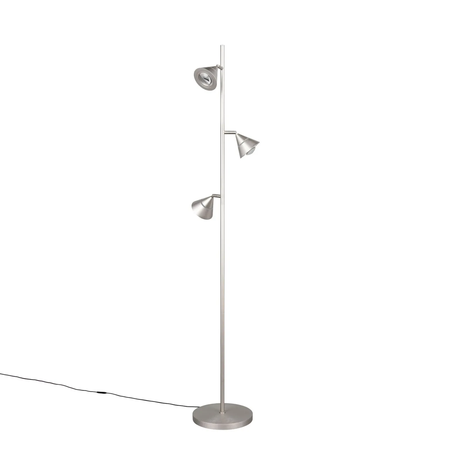 LED-lattiavalo Romeo, korkeus 150 cm, nikkelivärinen metalli, 3-lamppuinen.