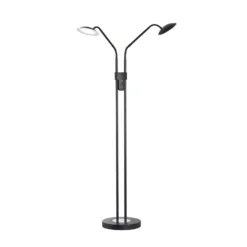 LED-lattiavalo Tallri musta korkeus 135 cm 2-lamppuinen CCT Touchdim