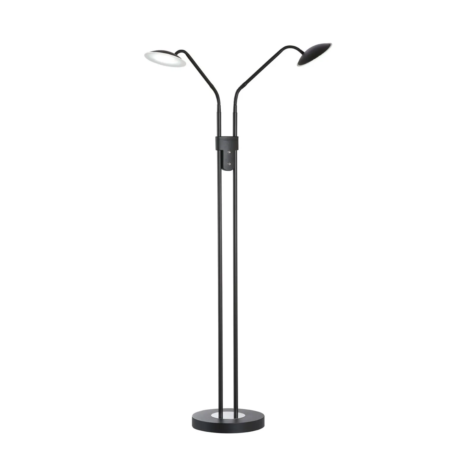 LED-lattiavalo Tallri musta korkeus 135 cm 2-lamppuinen CCT Touchdim