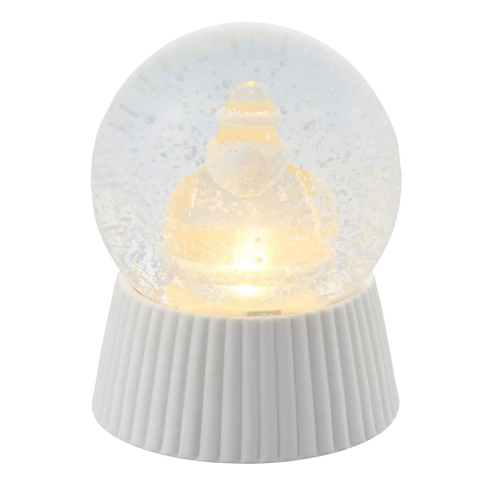 LED-lumipallo Joulupukki lumisade-efektillä