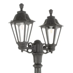 LED-lyhtypylväs Ricu Bisso/Rut 2 valoa 2700K musta