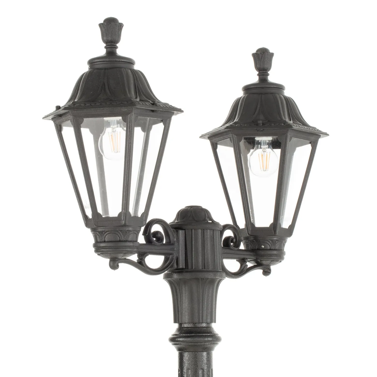 LED-lyhtypylväs Ricu Bisso/Rut 2 valoa 2700K musta
