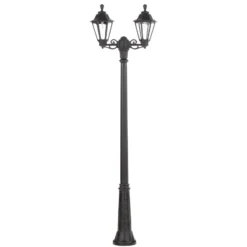 LED-lyhtypylväs Ricu Bisso/Rut 2 valoa 2700K musta