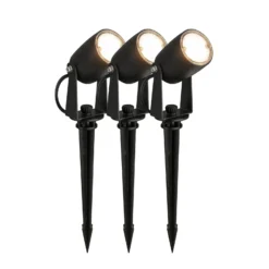 LED-maadoituspiikki spot 3928035 12 V 3x jatko musta Ø 4 cm