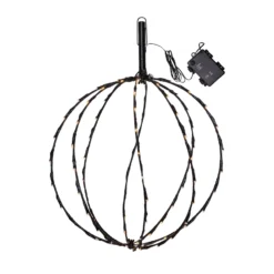 LED-maapiikkivalaisin Sphere, Ø 40 cm, musta metalliparisto