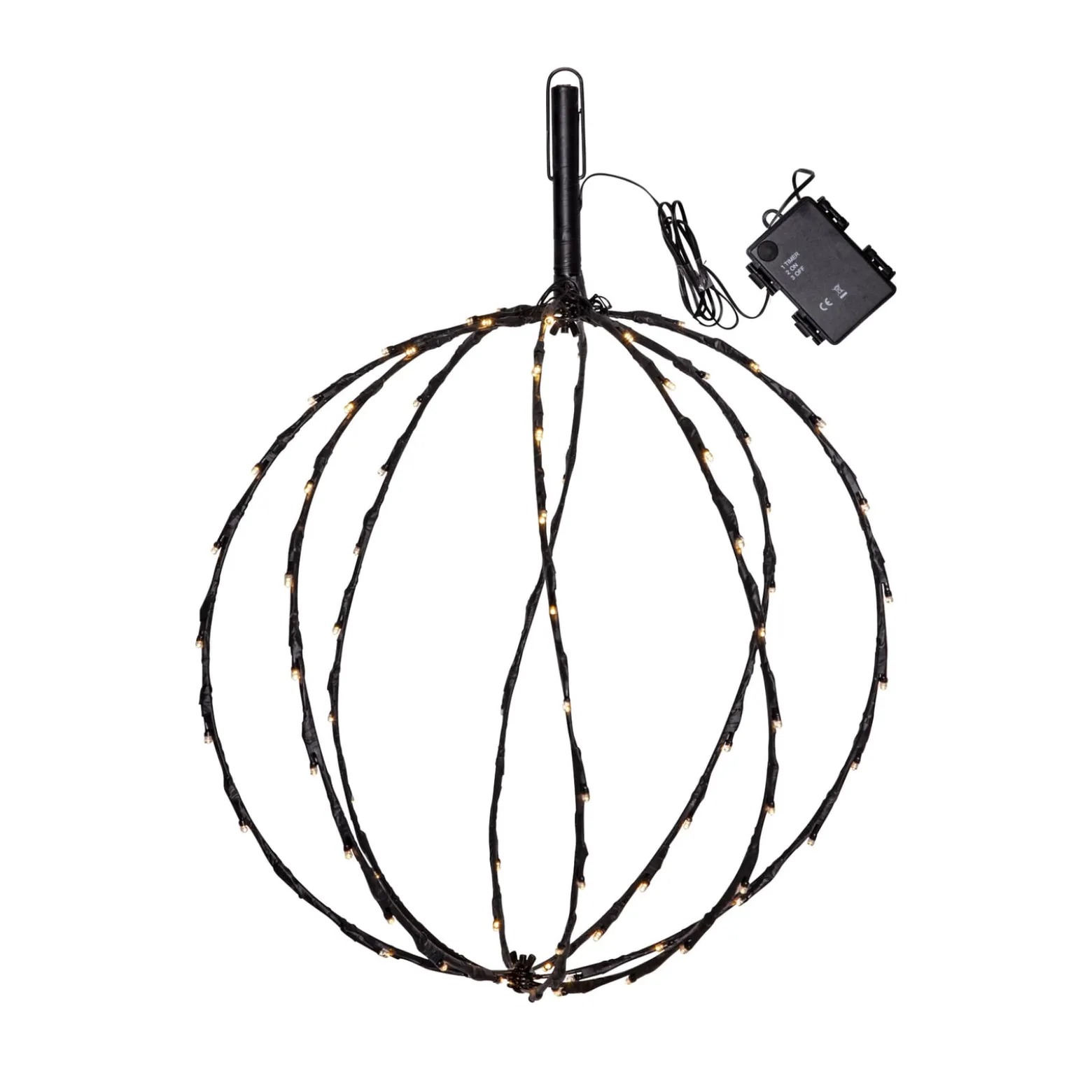 LED-maapiikkivalaisin Sphere, Ø 40 cm, musta metalliparisto