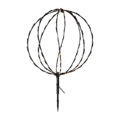 LED-maapiikkivalaisin Sphere, Ø 40 cm, musta metalliparisto