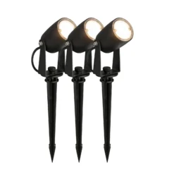 LED-maapiikkivalaisin 3927035 12 V käynnistyssarja 3 kpl, musta Ø 4 cm
