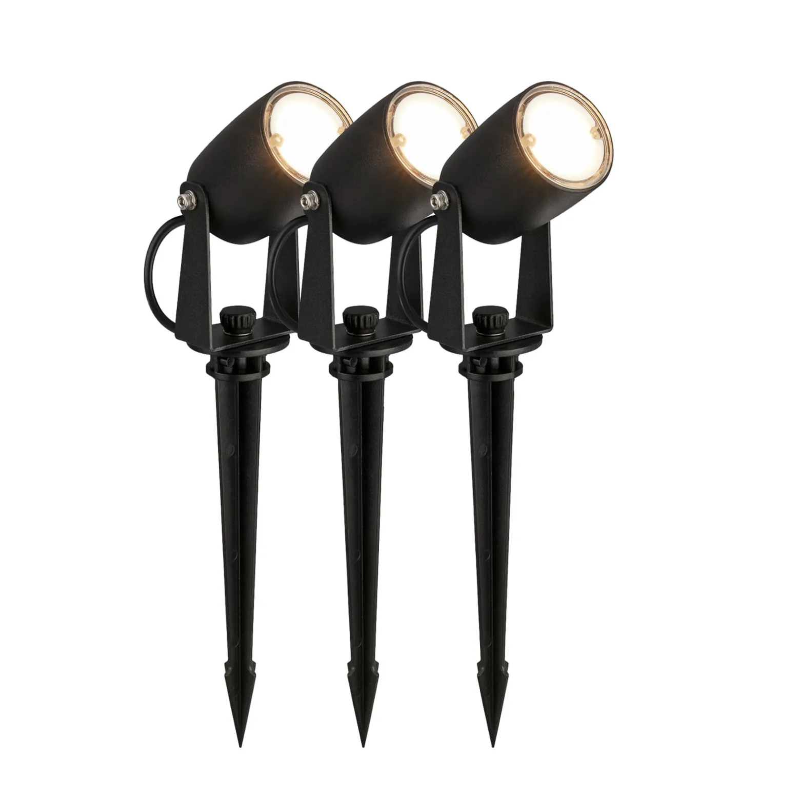 LED-maapiikkivalaisin 3927035 12 V käynnistyssarja 3 kpl, musta Ø 4 cm