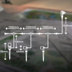 LED-maapiikkivalaisin 3927035 12 V käynnistyssarja 3 kpl, musta Ø 4 cm
