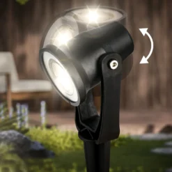 LED-maapiikkivalaisin 3918035 12 V käynnistyssarja 3 kpl, musta, Ø 5 cm