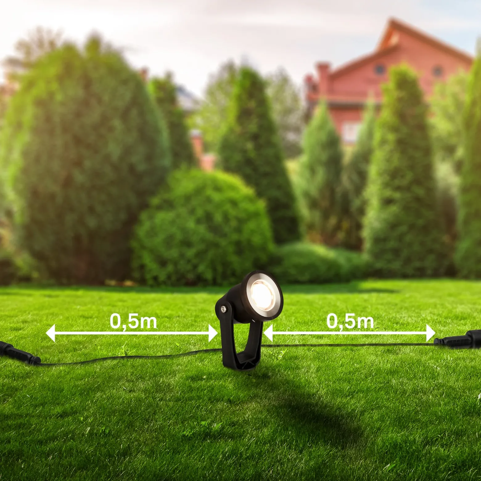 LED-maapiikkivalaisin 3918035 12 V käynnistyssarja 3 kpl, musta, Ø 5 cm