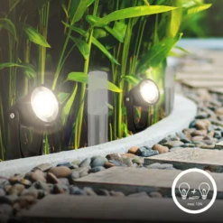 LED-maapiikkivalaisin 3918035 12 V käynnistyssarja 3 kpl, musta, Ø 5 cm
